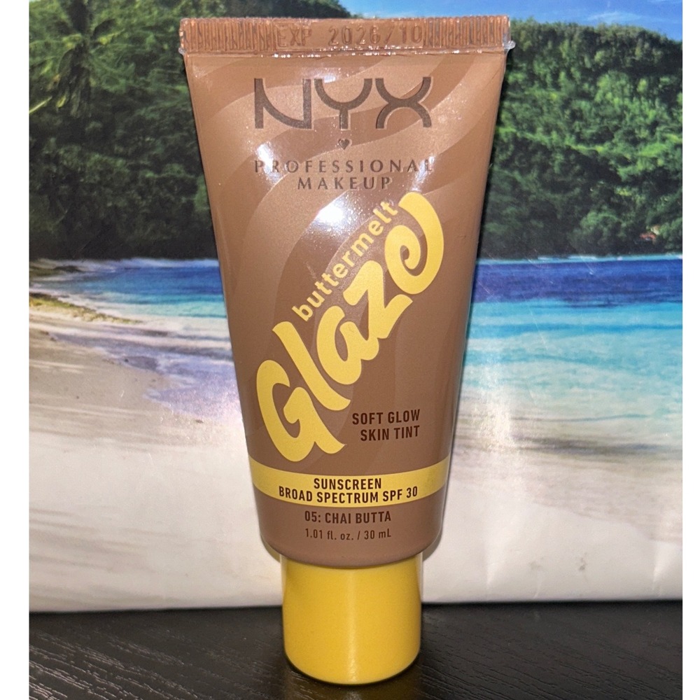 NYX Buttermelt Glaze Soft Glow Skin Tint SPF 30 Shade 05 Chai Butta 1oz New